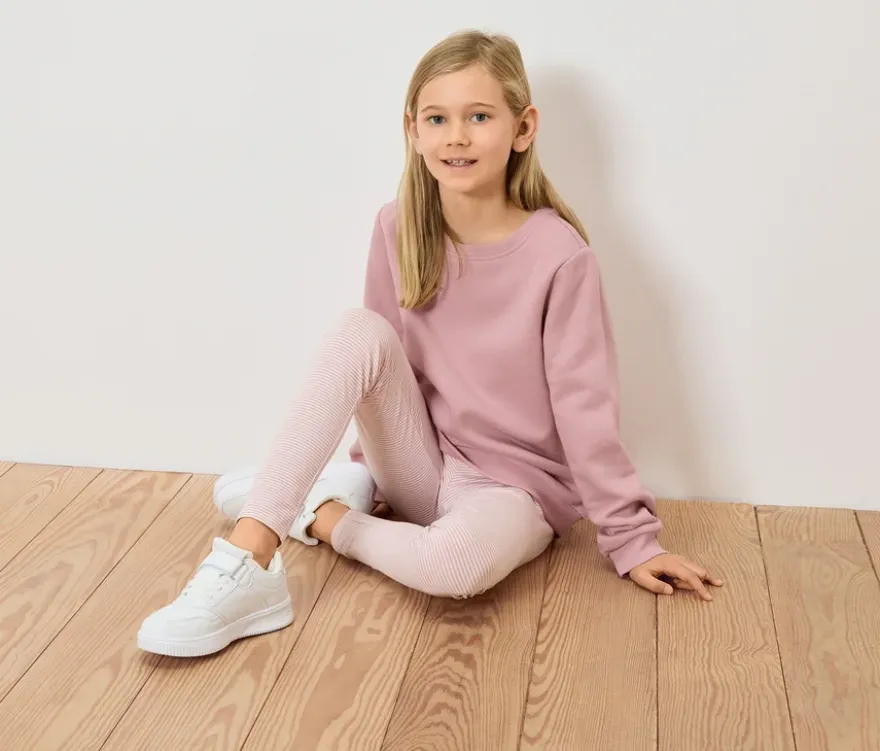 2 Kinder-Sweatshirts mit angerauter Innenseite, rosa