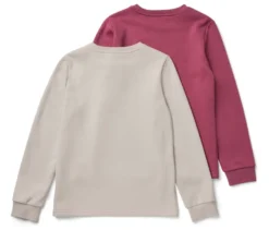 2 Kinder-Sweatshirts mit angerauter Innenseite, rosa und weiß