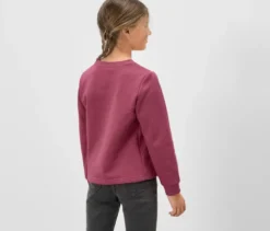 2 Kinder-Sweatshirts mit angerauter Innenseite, rosa und weiß
