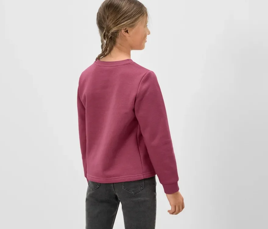 2 Kinder-Sweatshirts mit angerauter Innenseite, rosa und weiß