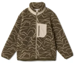 Kinder-Teddyfleecejacke, olivgrün
