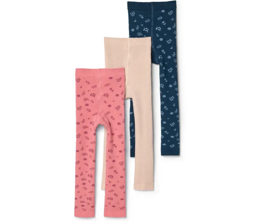 3 Kinder-Thermoleggings, Blumen