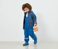 Kinder-Thermo-Regenhose mit Fleecefutter, blau