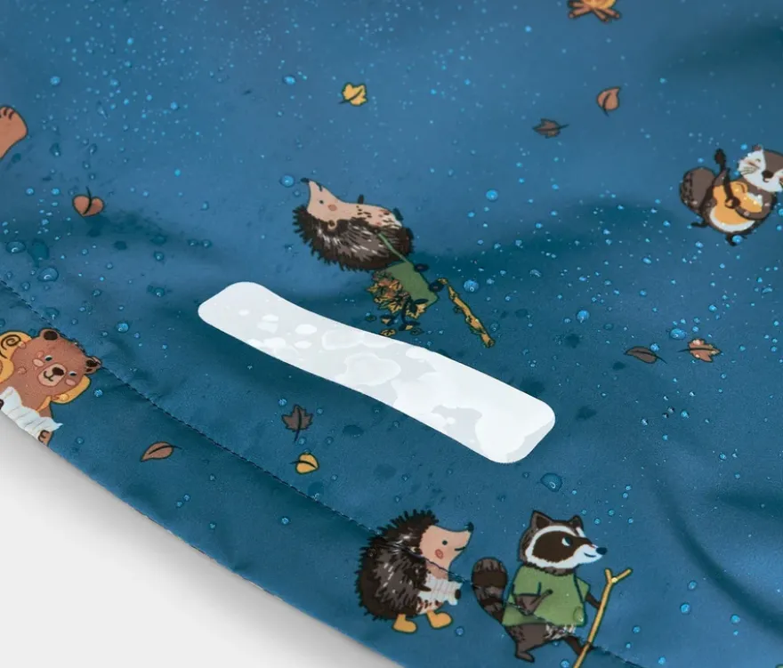 Kinder-Thermo-Regenjacke mit Fleecefutter, Waldtiere