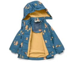 Kinder-Thermo-Regenjacke mit Fleecefutter, Waldtiere