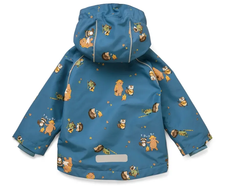 Kinder-Thermo-Regenjacke mit Fleecefutter, Waldtiere