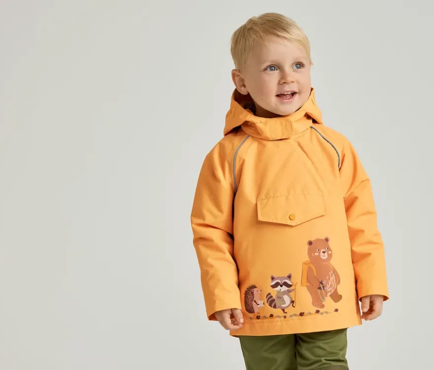 Kinder-Thermo-Regenjacke mit Fleecefutter