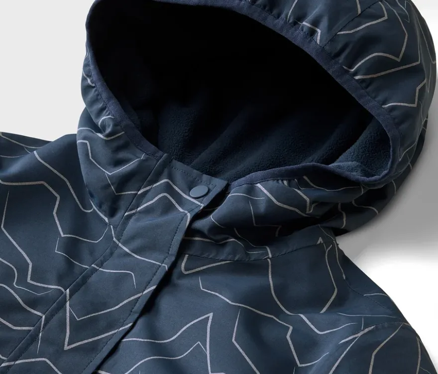 Kinder-Thermo-Regenjacke mit reflektierendem Print