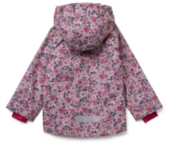Kinder-Thermo-Regenjacke mit Fleecefutter, geblümt