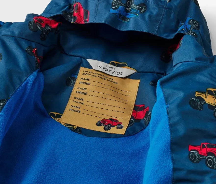 Kinder-Thermo-Regenjacke mit Fleecefutter, Monstertruck