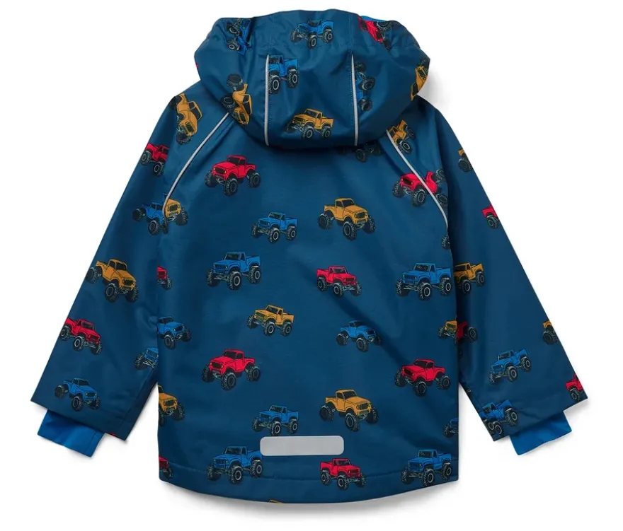 Kinder-Thermo-Regenjacke mit Fleecefutter, Monstertruck