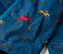 Kinder-Thermo-Regenjacke mit Fleecefutter, Monstertruck