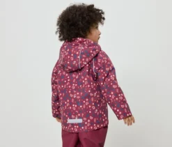 Kinder-Thermo-Regenjacke mit Fleecefutter, Blumen
