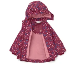 Kinder-Thermo-Regenjacke mit Fleecefutter, Blumen