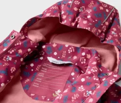 Kinder-Thermo-Regenjacke mit Fleecefutter, Blumen