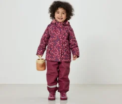 Kinder-Thermo-Regenjacke mit Fleecefutter, Blumen