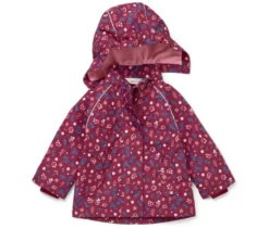 Kinder-Thermo-Regenjacke mit Fleecefutter, Blumen