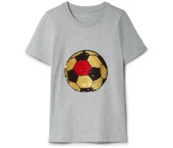 Kinder-T-Shirt mit Wendepailletten, Fußball