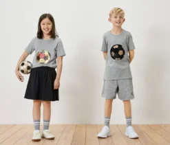 Kinder-T-Shirt mit Wendepailletten, Fußball