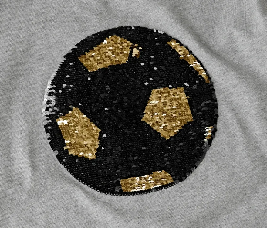 Kinder-T-Shirt mit Wendepailletten, Fußball
