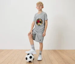 Kinder-T-Shirt mit Wendepailletten, Fußball