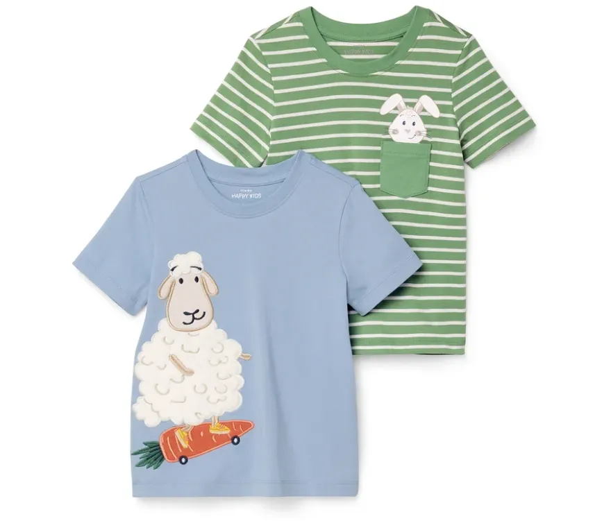 2 Kinder-T-Shirts mit Applikation