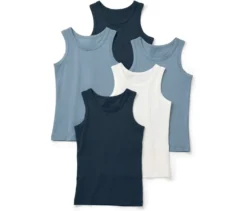 5 Kinder-Unterhemden, blau