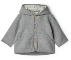 Kinder-Walkjacke mit Merinowolle, grau
