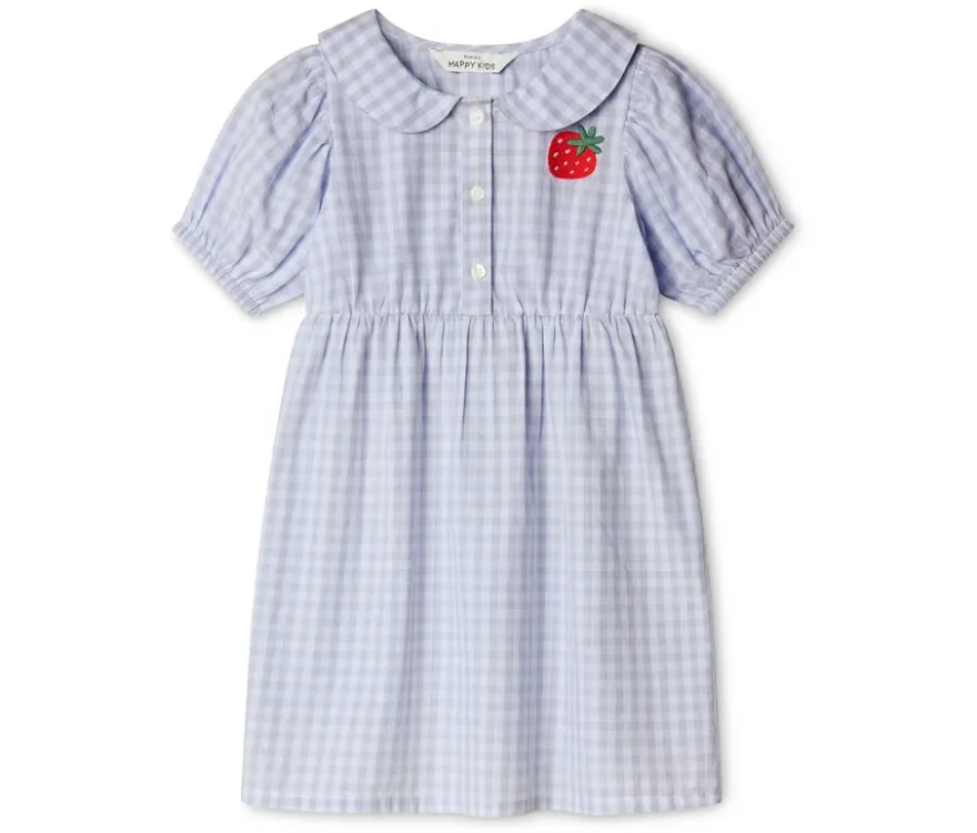 Kinder-Webkleid mit Bubi-Kragen