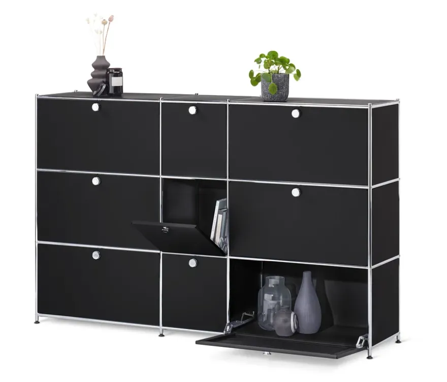 Kommode »CN3« mit 9 Klappen, schwarz