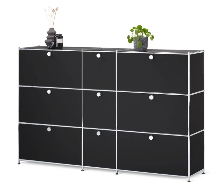 Kommode »CN3« mit 9 Klappen, schwarz