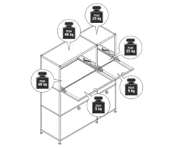 Kommode »CN3« mit 6 Klappen, weiß