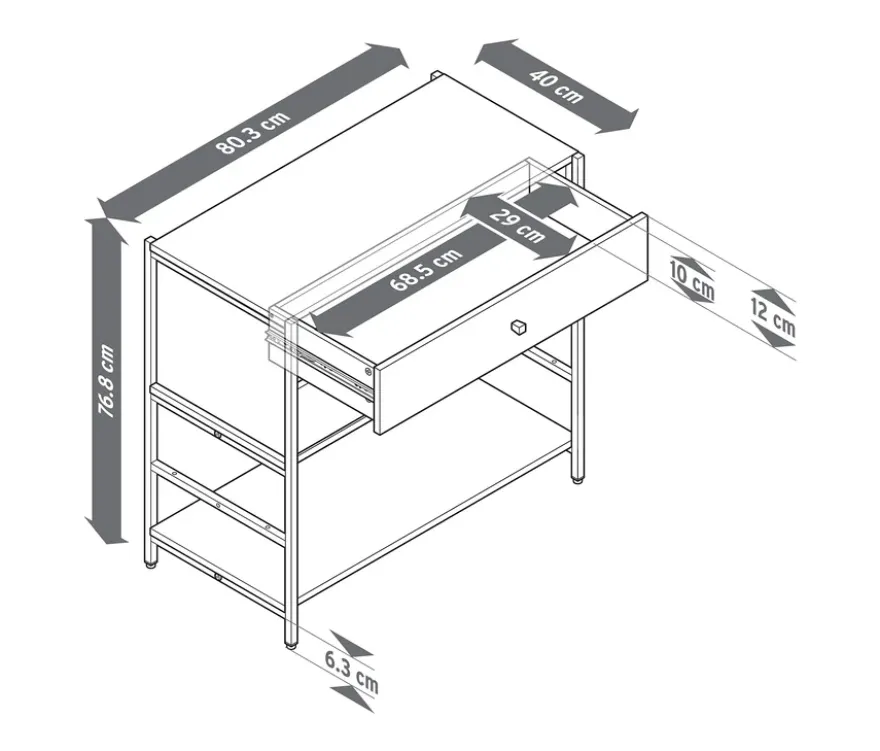 Kommode »GRADE« mit 2 Schubladen, Holzoptik