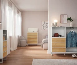 Kommode »LEEG« mit 3 Schubladen und Kleiderstange