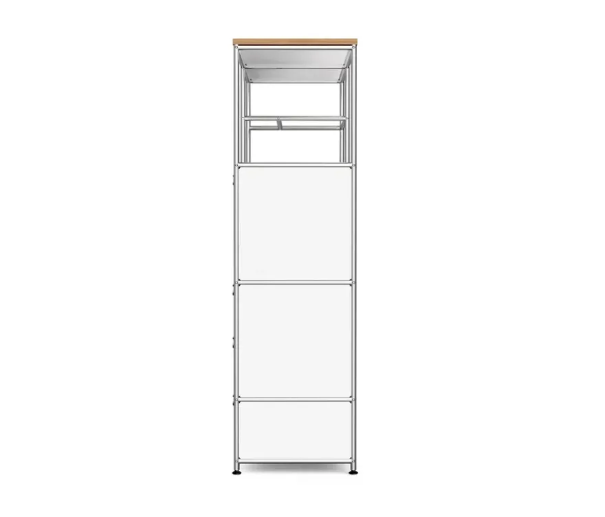 Kommode Metall »CN3« mit Holzplatte, 1 Kleiderstange, 1 Klappenfach und 3 Schubladen, weiß