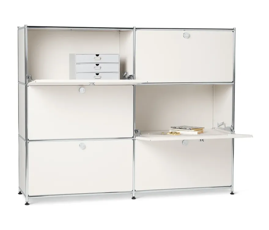 Kommode Metall »CN3« mit 6 Klappenfächern, groß, weiß