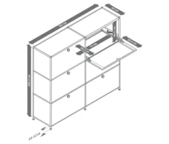 Kommode Metall »CN3« mit 6 Klappenfächern, groß, weiß