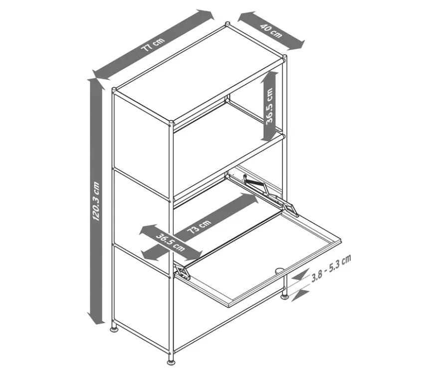 Kommode Metall »CN3« mit 2 Klappenfächern, grün