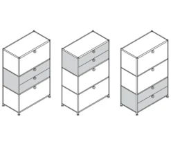 Kommode Metall »CN3« mit 2 Klappenfächern und 2 Schubladen, taupe
