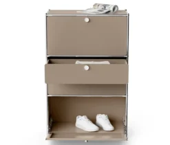 Kommode Metall »CN3« mit 2 Klappenfächern und 2 Schubladen, taupe