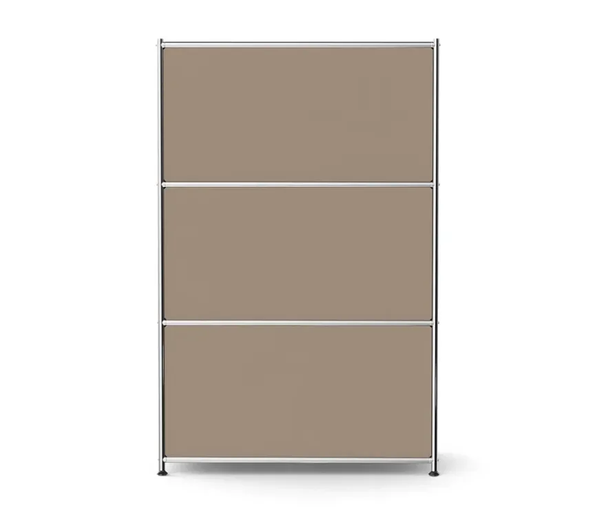 Kommode Metall »CN3« mit 2 Klappenfächern und 2 Schubladen, taupe