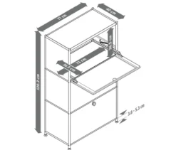 Kommode Metall »CN3« mit 3 Klappenfächern, enzianblau