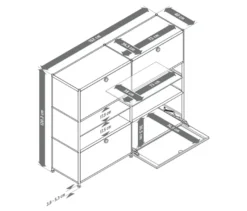 Kommode Metall »CN3« mit 4 Klappenfächern, grau