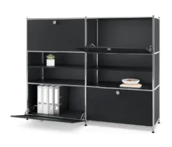 Kommode Metall »CN3« mit 4 Klappenfächern, schwarz