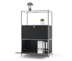 Kommode Metall »CN3« mit 2 Klappenfächern, schwarz