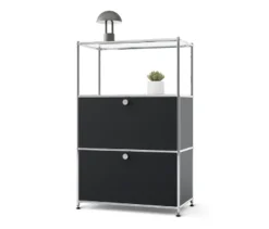 Kommode Metall »CN3« mit 2 Klappenfächern, schwarz