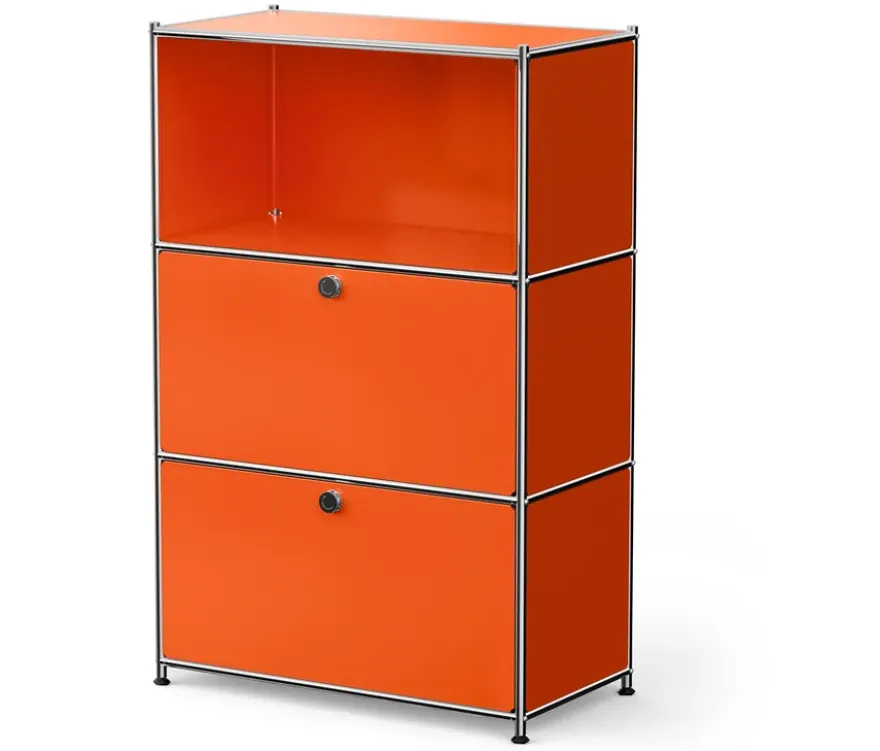 Kommode Metall »CN3« mit 2 Klappenfächern, orange