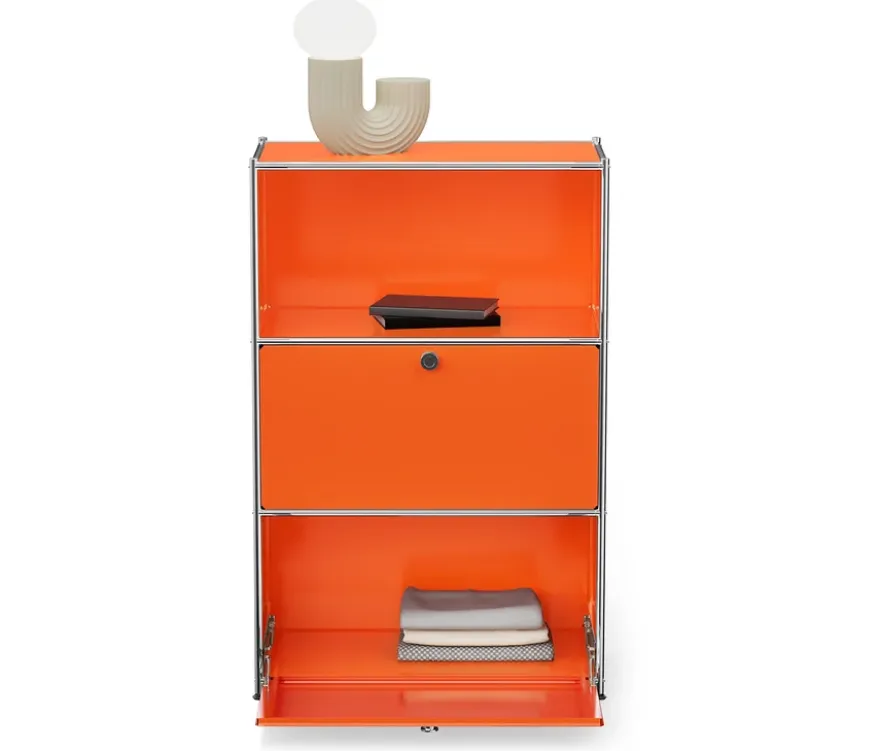 Kommode Metall »CN3« mit 2 Klappenfächern, orange