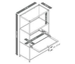 Kommode Metall »CN3« mit 2 Klappfächern, grau