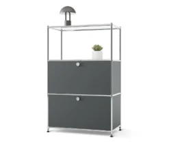 Kommode Metall »CN3« mit 2 Klappfächern, grau